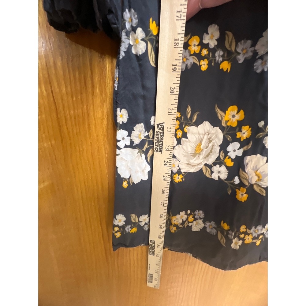 Old Navy Floral‎ Shift Dress Navy Blue Yellow Ruffle Sleeve XS Womens - Picture 10 of 10